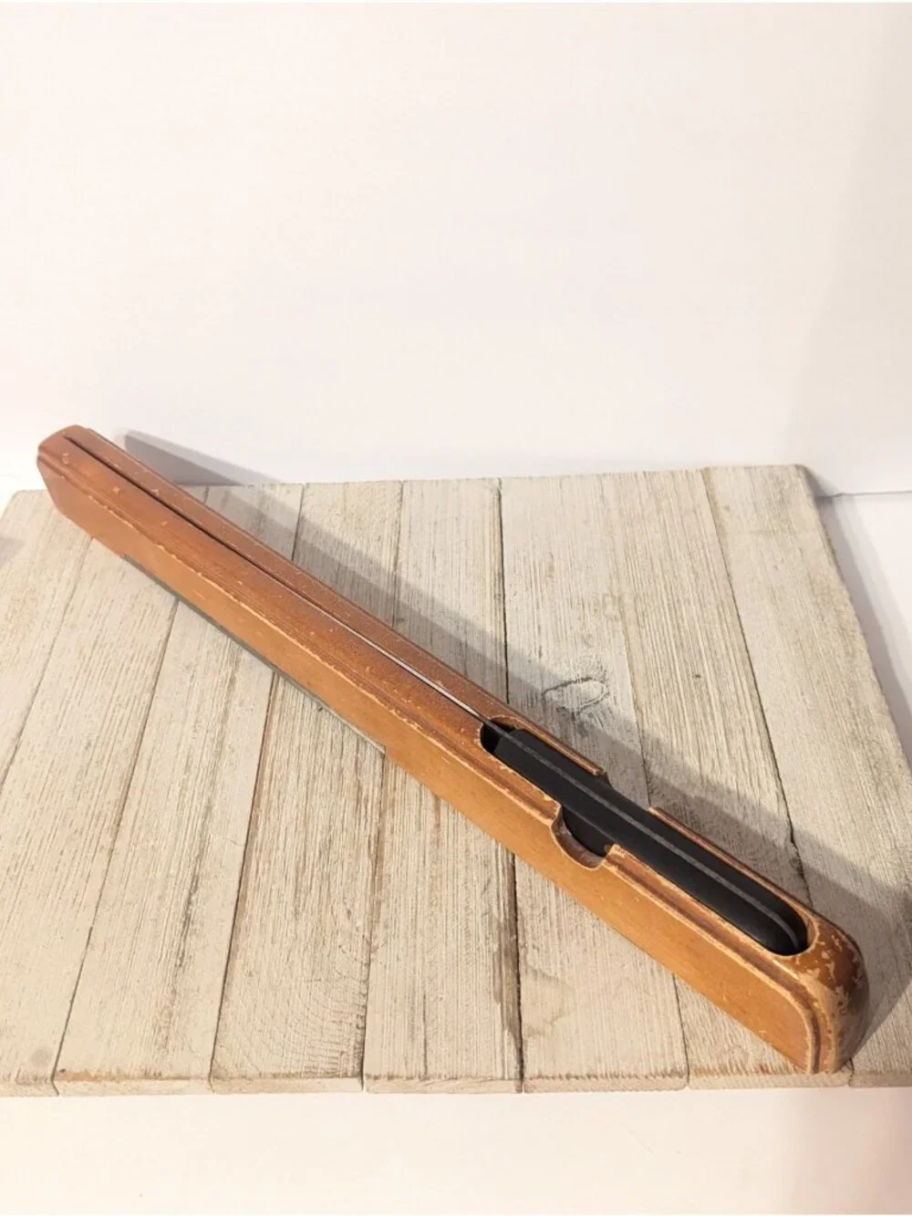 Case XX Chromium CA223-10 Knife Wood Holder Sharpening Stone 10-1/2